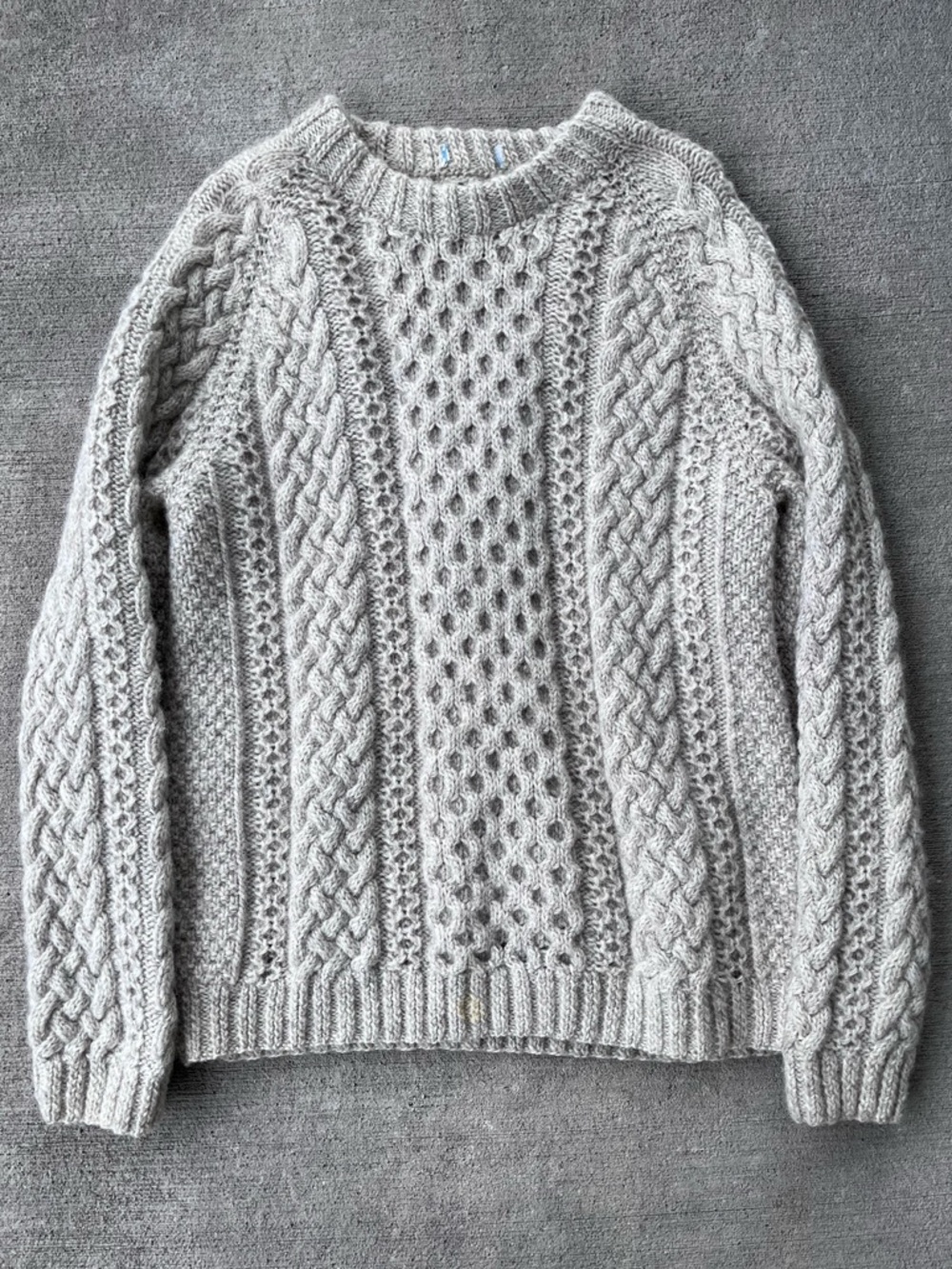 Vintage 90s chunky knit wool cable knit sweater long sleeve jumper tan brown
